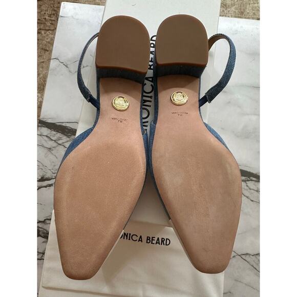 NEW Veronica Beard Cecile Denim Cap-Toe Slingback size 7 - Picture 5 of 7